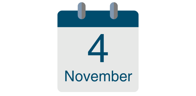 calendar icon that says November 4