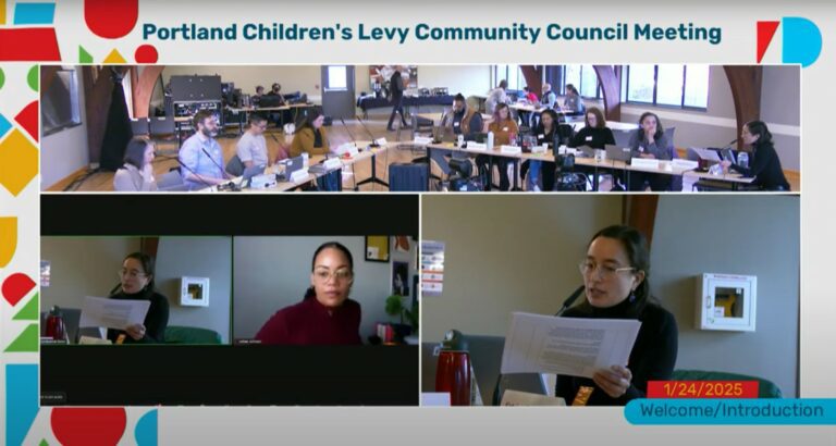 screenshot of January 24, 2025 Community Council meeting