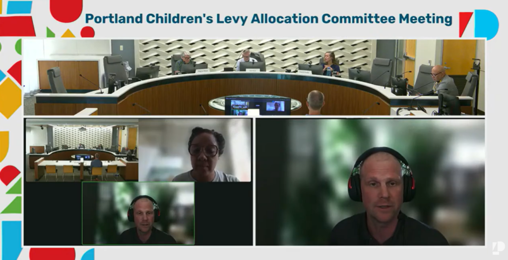 screenshot from June 16, 2026 Allocation Committee meeting, with Craig Popp (bottom right), an auditor from Merina + Co., who presented joined via Zoom to present the report.